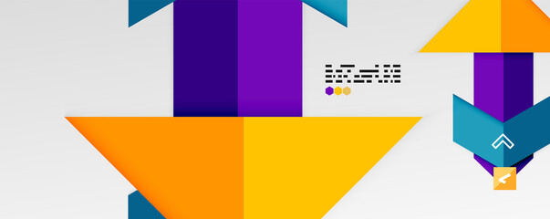 Shiny color triangles and geometric shapes vector abstract background