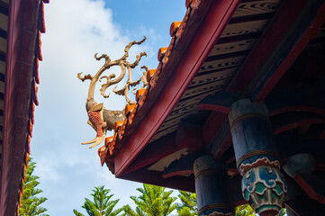 台南の赤崁楼の鯉の飾り