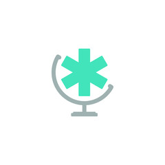 globe medical cross pharmacy symbol logo template