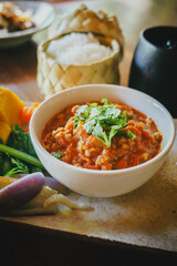 Nam Prik Aong (thai name) (Northern Thai Meat and Tomato Spicy Dip)