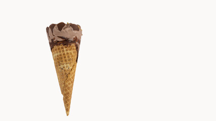 Chocolate ice cream isolated on white background