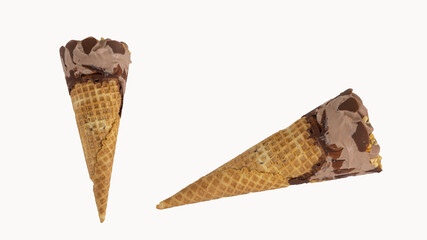 Chocolate ice cream isolated on white background