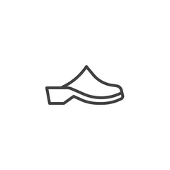 Gordijnen Clogs shoes line icon © alekseyvanin