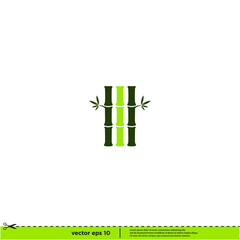 bamboo icon vector logo template