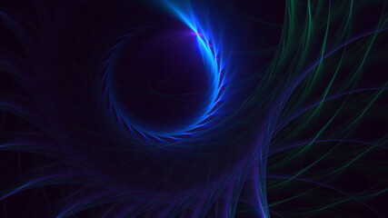 3D rendering abstract multicolor fractal light background