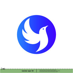 Naklejka premium bird icon simple logo template