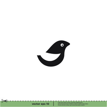 bird icon simple logo template