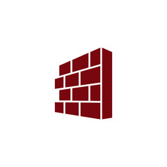 brick wall icon simple design element