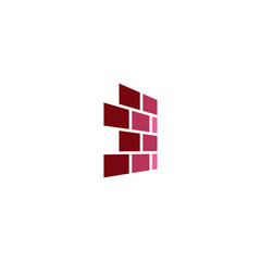 brick wall icon simple design element