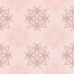 Seamless mandala pattern. Pink shades abstract background.
