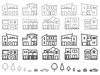 Modern House Icons 現代的な家のアイコンセット