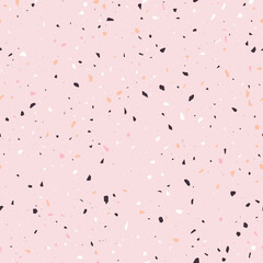 Terrazzo flooring vector seamless pattern. Classic venetian terrazzo style of floor of stone, granite, quartz