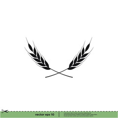 wheat icon symbol simple design element