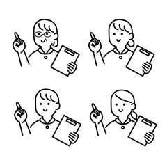 指をさす看護師さんイラスト素材