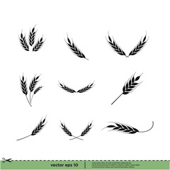 Obraz premium wheat icon symbol simple design element