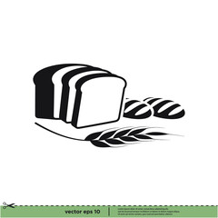 bread icon bakery symbol logo template