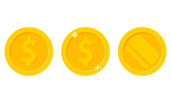 Set of coins icon isolated on white background. Vector illustration.