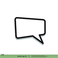 Naklejka premium bubble speech icon message symbol logo template