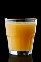 Fresh orange juice in rocks glass