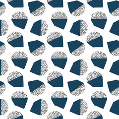 abstract dotted  geometric shapes seamless pattern, endless repeatable vector illustration texture background
