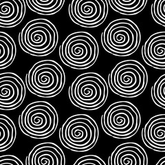 Fototapeta premium black and white abstract geometric shapes seamless pattern, vector illustration endless repeatable texture background