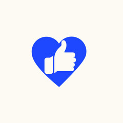 bllue love like design icon vector