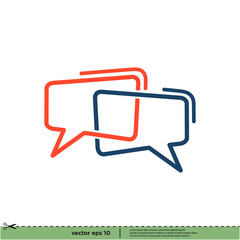 Naklejka premium bubble speech icon message symbol logo template