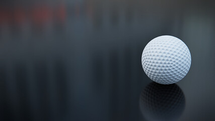 golf ball on table with empty space