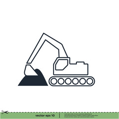 Naklejka premium backhoe icon vector illustration logo template