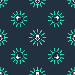 Line Sunset icon isolated seamless pattern on black background. Vector