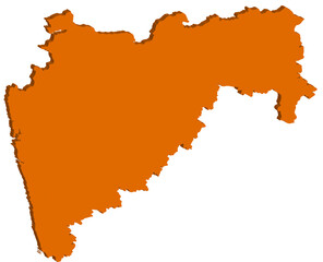 Fototapeta na wymiar The Map of India's State of Maharashtra.