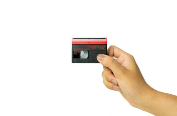 Mini DV Cassettes holding in hand