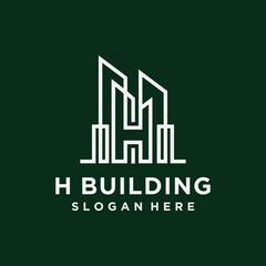 Fototapeta premium Set creative letter h home, real estate logo