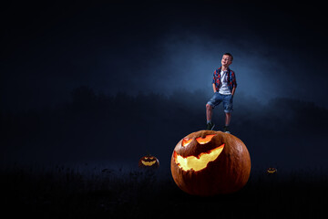 Spooky halloween image . Mixed media