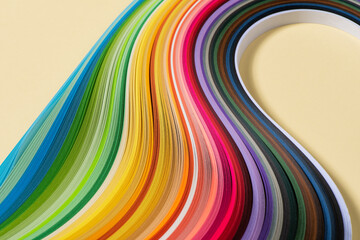 rainbow colors paper composition.Color spectrum banner. Colorful striped pattern background.