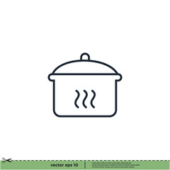 pan icon cooking symbol logo template