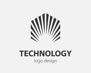 Trend logo vector hexagon tech design. Technology logotype for smart system, network application, crypto icon.