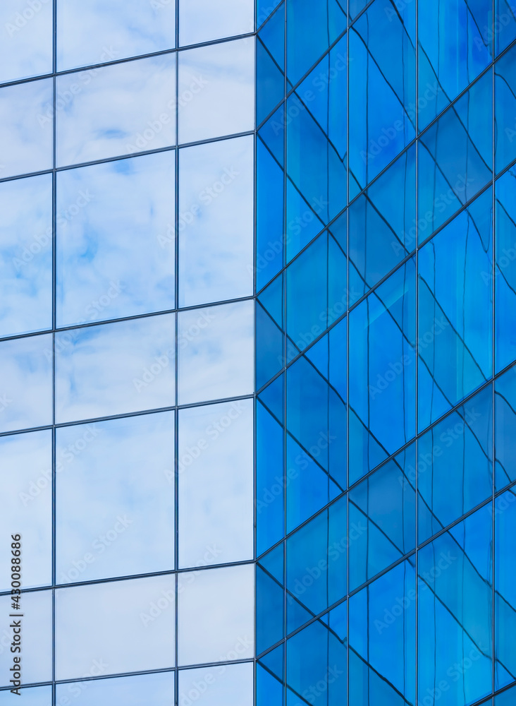 Poster Glass building reflection Architecture details