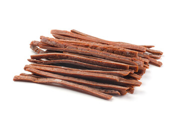 Dried fish sticks isolated