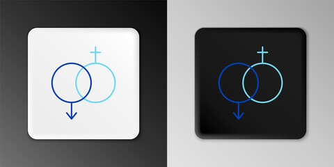 Line Gender icon isolated on grey background. Symbols of men and women. Sex symbol. Valentines day concept. Colorful outline concept. Vector