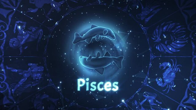 Pisces Zodiac Horoscope Sign 3D Animation Astrology 02