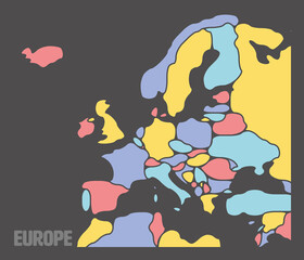 Smooth map of Europe continent
