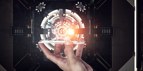 Technology and innovation concept . Mixed media