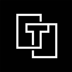 Obraz premium Box letter t logo, Box letter t logo design vector illustration, Stock illustration Vector image of letter t logo design template