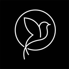 Circular bird line logo, Circular bird line logo design vector illustration, Stock illustration Circular bird line logo design template vector image