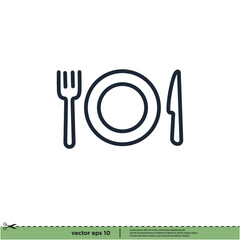 utensil icon restaurant symbol logo template