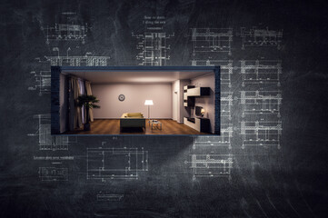 Real estate concept . Mixed media