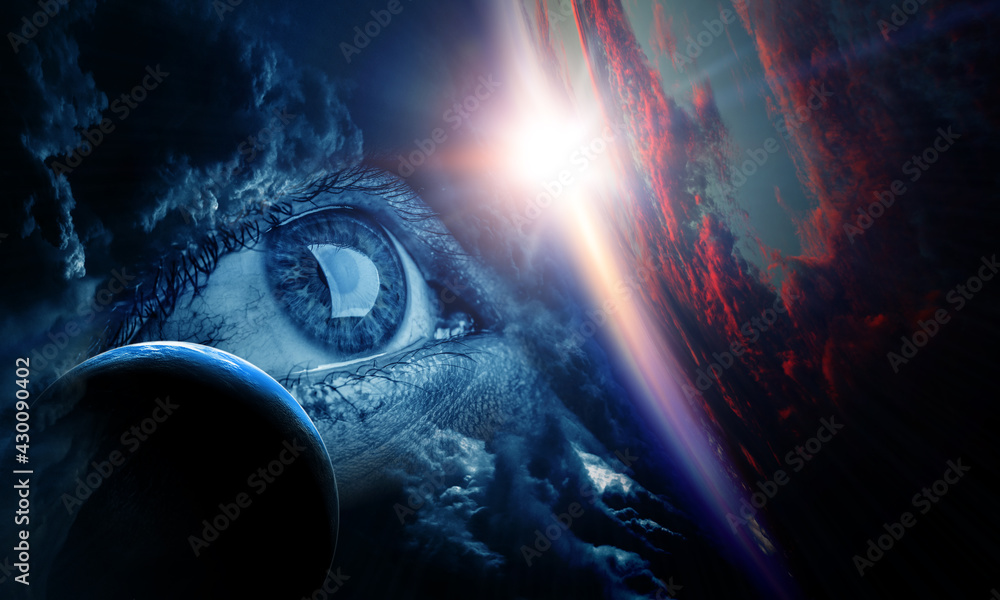 Canvas Prints human eye and space. elements of this image furnished by nasa.