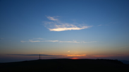 sunset at Firle beacon East Sussex