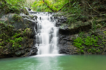 Fototapeta na wymiar Ton Rak Sai Waterfall is in Namtok Sam Lan National Park ,Saraburi Thailand 